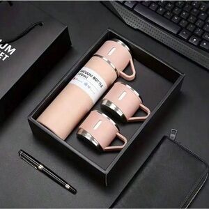 Set Stainless Steel Thermal Cup, With Gift Box Set, Double Layer Leakproof New
